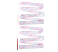 SUPVOX 2Pcs Gymnastics Dance Ribbons with Sticks Streamers for Artistic Dance Fitness and Party Favors Soft Flowing Material for Graceful Movement and Physical Activity