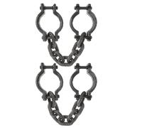 SUPVOX 2pcs Halloween Spooky Shackles Prop - Plastic Big Fake Chains for Prison Cosplay Lightweight Jail Prop Shackles for Ghostly Haunted House Party Trick Decor