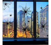 Supvox 2pcs Halloween Wall Stickers Spider Web Window Decals Black | Spider Web Design, Self-Adhesive Removable, Window and Wall Decor, Halloween Parties, Home Use
