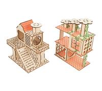 SUPVOX 2pcs Hamster Multi-chamber Hideout Ladder Pet Villa Nest House for Hamster Building