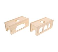 SUPVOX 2pcs Hamster Wooden Tunnel Hideout Exploring Toy House for Dwarf Hamsters Guinea Pigs Small Animals Secret Peep Shed for Cage