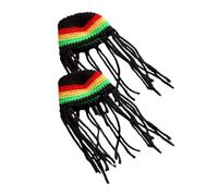 SUPVOX 2pcs Hand-knitted Pet Braided Hat for Cats Dogs Hamsters Kittens Creative Crochet Braids Festive Party Headwear Lightweight and Easy to Wear Halloween Costume