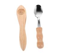 SUPVOX 2pcs Handmade Wooden Musical Spoons with Handle Folk Percussion Instrument for Castanets Versatile Rhythm for Music Learning and Family Fun