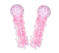 SUPVOX 2pcs Hanging Ceiling Decor Beach House Decor Mermaid Shower Decorations Sea Themed Party Decorations Paper Jellyfish Mermaid Jellyfish Lantern Nautical Pink