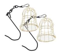 SUPVOX 2pcs Hanging Metal Wire Bird Feeders Creative Cage Shaped Feeding Station for Outdoor Garden and Patio Durable Construction Versatile Use for Various Bird Species