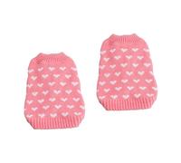 SUPVOX 2pcs Heart Pattern Knitting Sweater for Dog Pet Winter Clothes Dog Costume Pet Sweater s Size