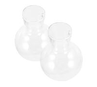 SUPVOX 2pcs High Borosilicate Glass Water Planter Vase with Wooden Frame Hanging Hydroponic Plant Terrarium for Indoor Tabletop Decoration Transparent Hanging Flower Pot for Office and