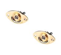 SUPVOX 2pcs Indented Oval Guitar Output Input Jack Socket for Electric Guitar Bass Golden with Mounting Screws Construction Easy to Install Replacement Accessory