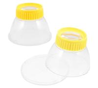 SUPVOX 2pcs Insect Observation Cage with Magnifying Lens Transparent Display Case for Science Exploration and Outdoor Learning for Small Bugs Flowers Coins and Educational Use