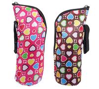 SUPVOX 2pcs Insulated Feeding Bottle Bags with Zipper Closure and Hand Strap Thermal Milk Bottle Pouch for Travel Hiking and Outdoor Use Keeps Milk Fresh for Parents