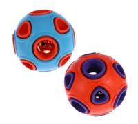 SUPVOX 2pcs Interactive Squeaky Dog Chew Toy Balls Bite-resistant Molar Toys for Teeth Cleaning Pet Play Balls Purple Orange for Reducing Stress and Boredom