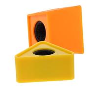 SUPVOX 2pcs Interview Microphone Station Cubes with Triangular and Trapezoidal Logo Flags Educational Pretend Play Props for Shape Recognition and Social Skill Development
