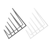 SUPVOX 2Pcs Iron Art Triangular Desktop Bookends Multi-Function Book Holder and File Organizer for Office and Home, Black and White Bookshelf Rack for Documents and Magazine Storage