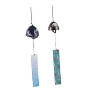 SUPVOX 2pcs Iron Mount Fuji Wind Chimes Garden Hanging Ornaments with Sound Outdoor Patio Decorations for Courtyard Lawn Living Japanese Style