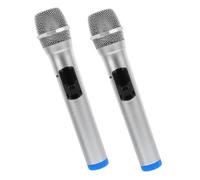 SUPVOX 2pcs Karaoke Microphone Prop Realistic Lightweight Plastic Fake Microphone for Stage Performance Pretend Play and Interview Role Playing with Safe Material