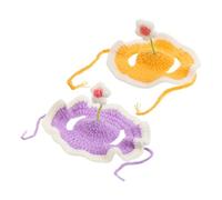SUPVOX 2pcs Knitted Pet Hats for Small Dogs and Cats Cute Cosplay Headgear with Lightweight Breathable Design Secure Fit Puppy and Cat Accessories for Celebrations and Photo Props