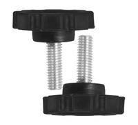SUPVOX 2Pcs Knurled Clamping Knobs - 35mm Thread Star Hand Knobs for Umbrella Base Replacement - Black Plastic Quick Removal Tightening Screws for Furniture & Machinery