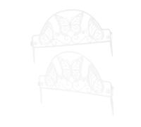 SUPVOX 2pcs Lawn Picket Fence Garden Gardening Fence for Vegetable Gardens Outdoor, Plastic Material, Elegant European Design, White Color, 18.47x12.58x0.39in, Protecting Plants