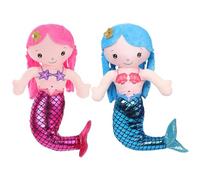 SUPVOX 2pcs Mermaid Toys - Sparkly Mermaid Stuffed Animal Plush - Small Lovely Princess Doll - Cuddly Pillow For Girls Nursery Or Playroom Decor