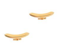 SUPVOX 2pcs Metal Banjo Protector Armrest Accessory Golden Finish Replacement Part with Screw for Single Leg Banjos for Vintage Restoration and Two Rim Hook Brackets