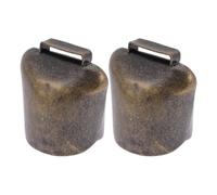 SUPVOX 2pcs Metal Cow Bells Iron Cattle Bells Medium Vintage Grazing Accessories Anti-lost Livestock for Farm Animals and Pet Collars