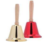 SUPVOX 2pcs Metal Hand Bells Loud Rattle Simple Style for Dinner Restaurant Call Service Bell Christmas Decor and Rattle Supplies