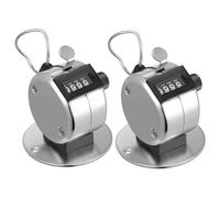 SUPVOX 2pcs Metal Handheld Tally Counters with Hanging Ring Resettable Mechanical Finger Clicker for Counting Pedestrian Flow Stitches Steps Durable Manual Counters for Outdoor and Indoor