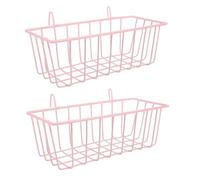 SUPVOX 2Pcs Metal Hay Feeder Rack for Rabbit Cages - Small Animal Hay Holder in Pink for Guinea Pigs and Chinchillas with Cage Mount Feeding Rack for Small Pets