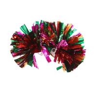 SUPVOX 2pcs Metallic Cheerleading Pom Poms with Handle Medium for Team Spirit Dance and Sports Rally Props Vibrant Gold Green for Cheerleaders and Football Events