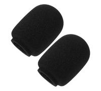 SUPVOX 2pcs Mic Foam Cover Black Sponge Microphone Windscreen for Breath Noise Reduction and Washable Protection Suitable for Professional Studio Recording on Stage Use