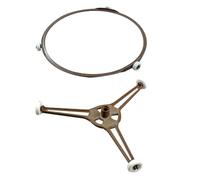 SUPVOX 2pcs Microwave Turntable Roller Ring and Triple Arm Plastic Tray Support Holder 17.8cm Glass Plate Rack for Microwave Oven Cooking Accessories