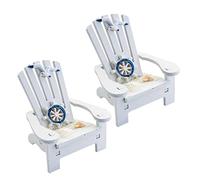 SUPVOX 2pcs Mini Beach Chairs Mediterranean Style Doll House Accessories Wood Box Ornaments for Home Ocean Themed Decorative Display Coastal Craft Gifts