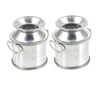 SUPVOX 2pcs Mini Bucket Tiny House Decorative Planters for Micro Landscape and Dollhouse for Home Decor and Crafts Realistic Miniature Milk
