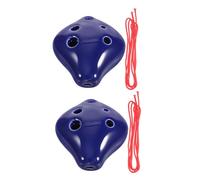 SUPVOX 2pcs Mini Ceramic Ocarina C Key Musical Instrument with Lanyard Lightweight Unique Ocarina for Outdoor Activities for Performances and Jam Sessions