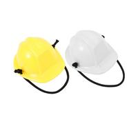 SUPVOX 2pcs Mini Helmet Hats for Reptiles Small Crawl Pets Protective Plastic Hard Hats Fashionable Lizard and Snake Cosplay Party Decoration Yellow White