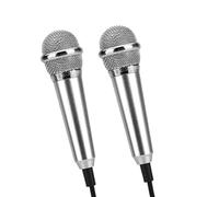 SUPVOX 2pcs Mini Microphone for Cell Phone K Song Singing Bar Portable Silver Color Assorted style