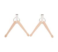 SUPVOX 2pcs Mini Wood Drumstick Keychains Portable Musician Key Holders for Drummers and Percussion Enthusiasts Stylish Compact Key Rings Gift