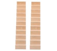 SUPVOX 2pcs Mini Wooden Staircase Models Simulated Stairs for Dollhouse Decor Elegant Photo Props DIY Furniture Accessories for Miniature Playhouses