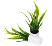 SUPVOX 2pcs Miniature Doll House Potted Plant Faux Bonsai Decoration Realistic Artificial Bonsai Model for Dollhouse Decor Tiny Greenery Ornament with Silver Double Leaves