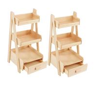 SUPVOX 2Pcs Miniature Furniture Shelf Creative Dollhouse Storage Unit Safe Design for Mini Plant Display Educational Play