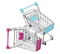 SUPVOX 2pcs Miniature Grocery Cart Iron Shopping Cart for Display | Plastic Accents, Sturdy Build, Desk Decor and Photo Prop, for Jewelry, Doll Accessories, Party Centerpiece