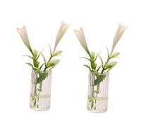 SUPVOX 2Pcs Miniature Lily Flower Decor for Mini House Decorative Artificial Mini Plants Dollhouse Accessories Realistic Small Plant Models for Garden Landscape and Home Display