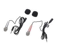 SUPVOX 2pcs Miniature Portable Microphone for Phone, Mini Singing Accessory with Gold and Silver Colors, Compact Home and Children Mic for Karaoke and Voice Recording