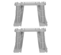 SUPVOX 2Pcs Miniatures Pedestrian Footbridge Model, Grey Architectural Railway Model Bridge for Train Track Layout and Fairy House Diorama, City Building Scenery Accessory