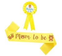 SUPVOX 2pcs Mom Sash Shower Dad Pin Corsage Pregnant Mommy Sash for Shower Decorations