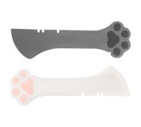 SUPVOX 2pcs Multi Functional Pet Food Can Spoon with Ergonomic Non Slip Grip Cute Paw Shaped Silicone Scoops for Cat and Dog Wet Food Wide Compatibility for Various Can