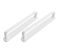 SUPVOX 2pcs Multifunctional Wall-Mounted Sliding Towel Bar Rack, White, Nail-Free Bathroom Towel Holder with Shoe Storage, Space-Saving Utility Organizer for Bathroom Use