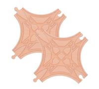 SUPVOX 2pcs Multiway Wooden Train Track Switch Connector Sturdy Wood Expansion for Railway Layouts Creative Railway Network Builder