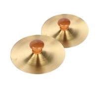 SUPVOX 2Pcs Musical Instrument Finger Cymbals with Wooden Handles for Belly Dancing Dance Parties Stage Performance Percussion Rhythm Maker
