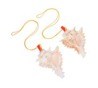 SUPVOX 2pcs Natural Conch Shell Whistle with Authentic Sound Themed Decorative Horns for Home Decor Ocean Style Party Blowing Instruments and Stylish Couple Present